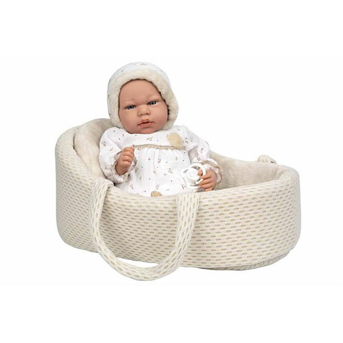 Muñecas Arias Muñeca Elegance Andie Beige con Capazo y Mecanismo Lloro Try Me