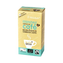 Alternativa 3 Essenziale 10 Cápsulas Café Biodegradable Ecológico Compatible Nespresso Comercio Justo Vegano