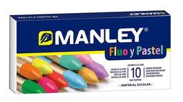 Manley Estuche 10 Ceras Blandas 60 mm Surtidos Fluorescentes Y Pastel
