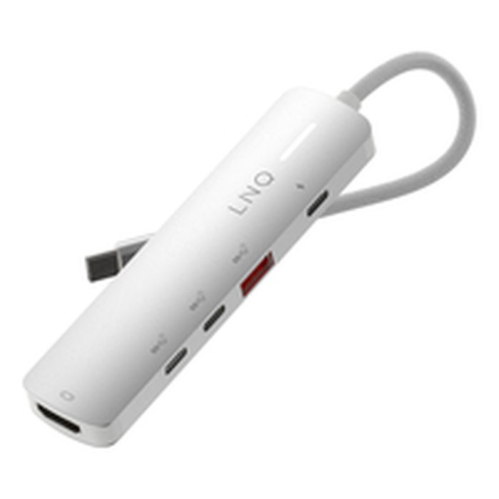 Linq Hub USB-C 5 Puertos Pro 140W Gris con USB 3.2, HDMI y PD Linq Hub USB-C 5 Puertos Pro 140W Gris con USB 3.2, HDMI y PD