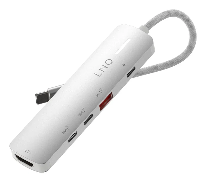 LINQ LQ49051 Hub 5 en 1 USB-C Pro para Portátil - HDMI 4K/60Hz, Carga PD 140W, 3x USB-C 10Gbps y 1x USB-A, Base de Aluminio, Gris y Blanco LINQ LQ49051 Hub 5 en 1 USB-C Pro para Portátil - HDMI 4K/60Hz, Carga PD 140W, 3x USB-C 10Gbps y 1x USB-A, Base de Aluminio, Gris y Blanco