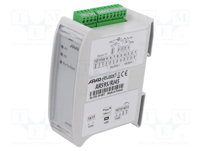 APAR Transductor de señales analógicas AR595/RJ45 para raíl DIN APAR Transductor de señales analógicas AR595/RJ45 para raíl DIN