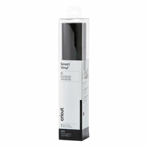 Cricut Smart Vinyl Removable - Rollo de Vinilo de Termotransferencia, Negro Brillante, 3700 mm x 330 mm Cricut Smart Vinyl Removable - Rollo de Vinilo de Termotransferencia, Negro Brillante, 3700 mm x 330 mm