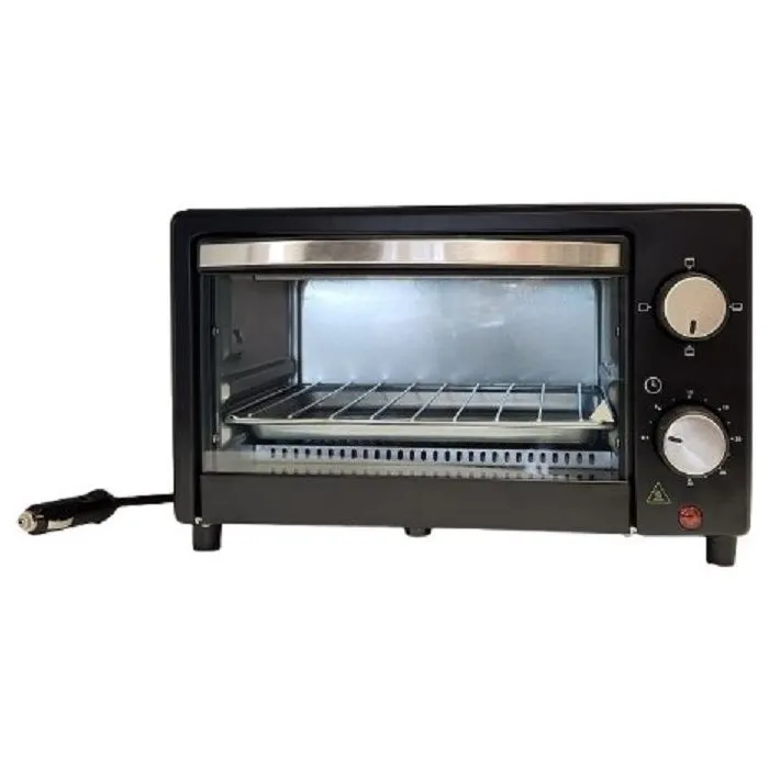 Horno Eléctrico de 9 Litros 24V 300W, Selector 3 Horas, Puerta de Cristal, Cable 90cm - HTC Equipement