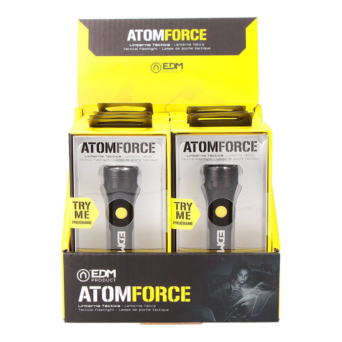 EDM Atom Force Linterna LED Recargable Mini, 10W 420 Lúmenes, Aluminio, USB-C, 5 Modos, IP44