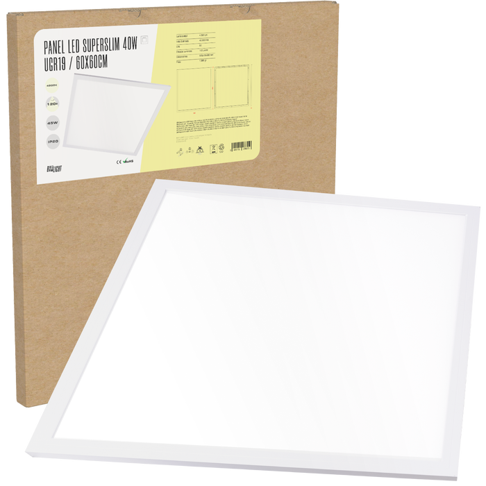 BX3 LIGHT Panel LED Superslim 40W 4500Lm 4200K 60x60cm UGR19 BX3 LIGHT Panel LED Superslim 40W 4500Lm 4200K 60x60cm UGR19