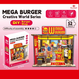 ROYMART Puzzle 3D Mega Burguer con Luz de 52 Piezas