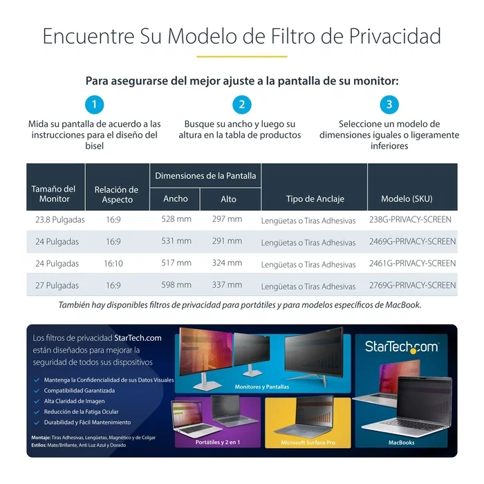 StarTech Filtro de Privacidad Dorado para Monitor de 27 pulgadas 16:9