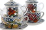 DKD Home Decor Tetera de Porcelana Azulejos Limones 24, 250ml, Pack de 2
