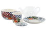 DKD Home Decor Tetera de Porcelana Azulejos Limones 24, 250ml, Pack de 2