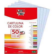 FIXO Paquete de 50 cartulinas A4 180g azul cielo