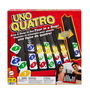 Mattel Games HPF82 UNO Quatro Juego de Cartas Familiar con Mecánica de Cuatro en Raya y Acciones Especiales