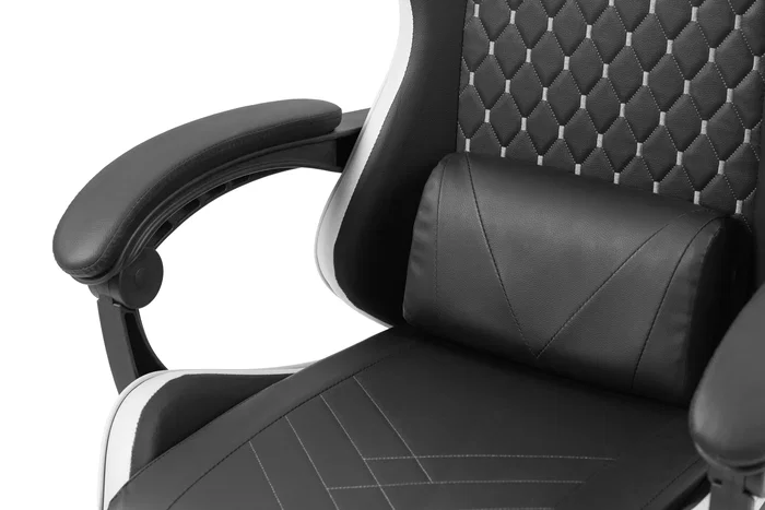 Mars Gaming Silla Gaming MGC-X, Negro y Blanco, Reclinable 135°, Altura Ajustable, Reposabrazos Dinámicos, Reposapiés, Cojín Lumbar y Cervical, Ergonómica para PC y Escritorio