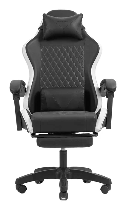 Mars Gaming Silla Gaming MGC-X, Negro y Blanco, Reclinable 135°, Altura Ajustable, Reposabrazos Dinámicos, Reposapiés, Cojín Lumbar y Cervical, Ergonómica para PC y Escritorio