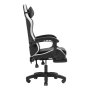 Mars Gaming MGCXBBL Silla Gamer Reclinable Negra y Blanca con Reposabrazos Ajustable y Reposapiés