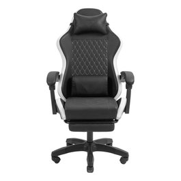 Mars Gaming MGCXBBL Silla Gamer Reclinable Negra y Blanca con Reposabrazos Ajustable y Reposapiés