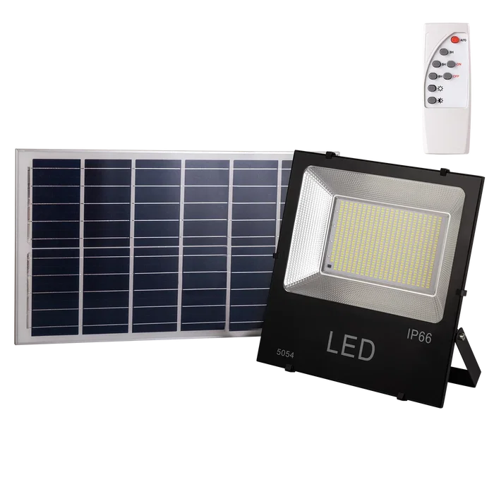 BX3 Light Proyector LED Solar 200W con Panel 30W, 20000 Lm, 6000K, IP66, Sensor Movimiento y Control Remoto, 40000h Vida