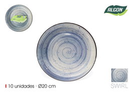 Inde Plato de Cartón Red Swirl, Pack de 10 Unidades, Plato Ecológico Desechable para Fiestas o Catering, Diámetro 20 cm (24 Unidades)