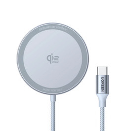 UGREEN 55959 Cargador Inalámbrico para Coche, USB, Smartphone, Gris, 25W