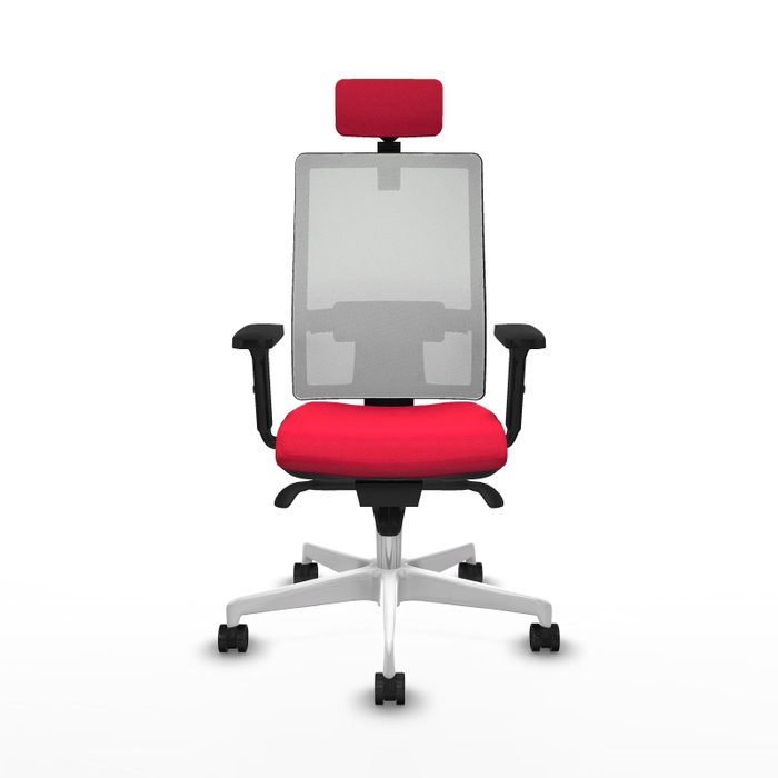 PIQUERAS Y CRESPO Silla de oficina Horna con mecanismo Sincro, Rojo y Blanco
