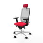 PIQUERAS Y CRESPO Silla de oficina Horna con mecanismo Sincro, Rojo y Blanco
