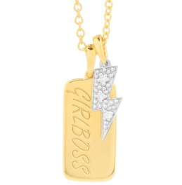 Secrecy Collar Girl Boss con Diamante y Baño de Oro de 18k, Dorado