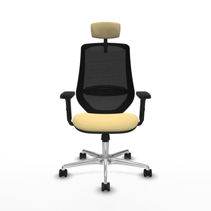PIQUERAS Y CRESPO Silla de oficina Mardos con mecanismo Sincro, Crema y Negro