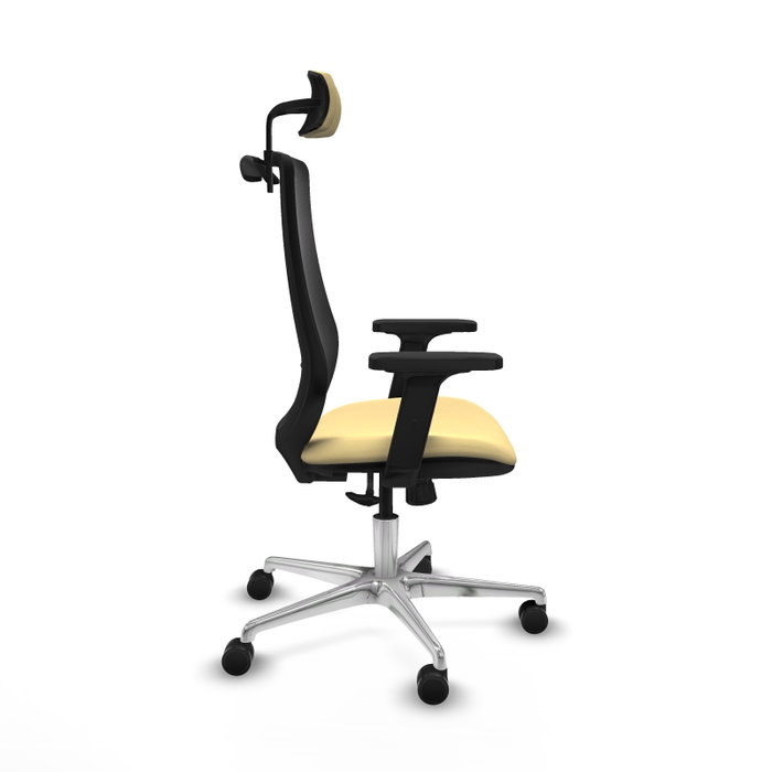 PIQUERAS Y CRESPO Silla de oficina Mardos con mecanismo Sincro, Crema y Negro