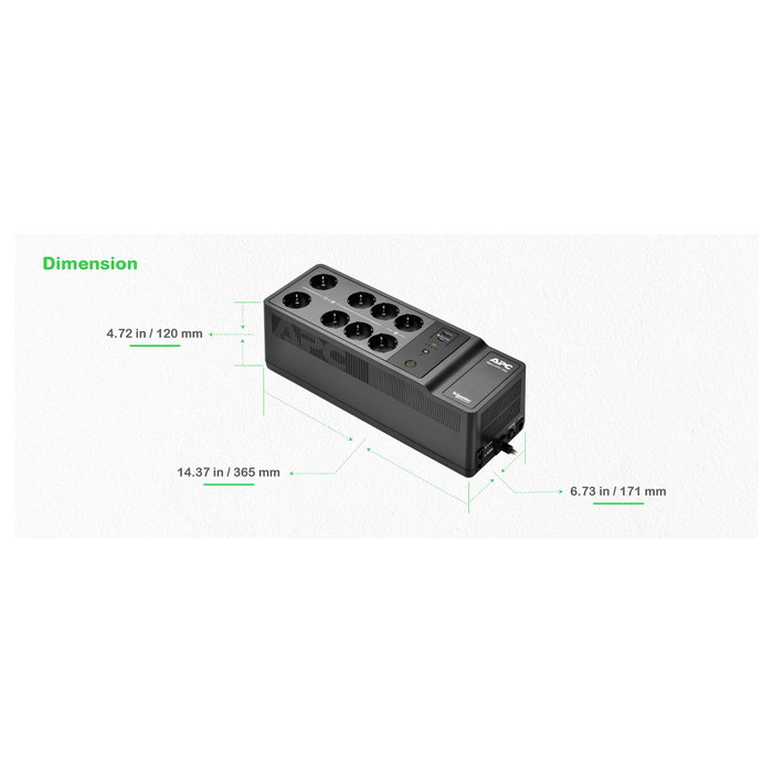 APC BE1050G2-GR 1,05 kVA 600 W Negro APC BE1050G2-GR 1,05 kVA 600 W Negro