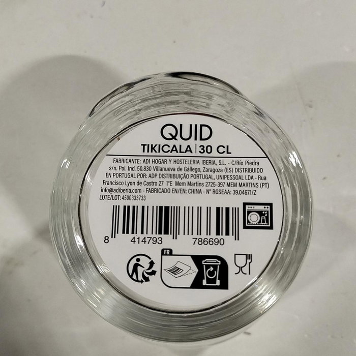 Quid Vaso Bajo Tikicala de Vidrio Transparente 30 cl Quid Vaso Bajo Tikicala de Vidrio Transparente 30 cl