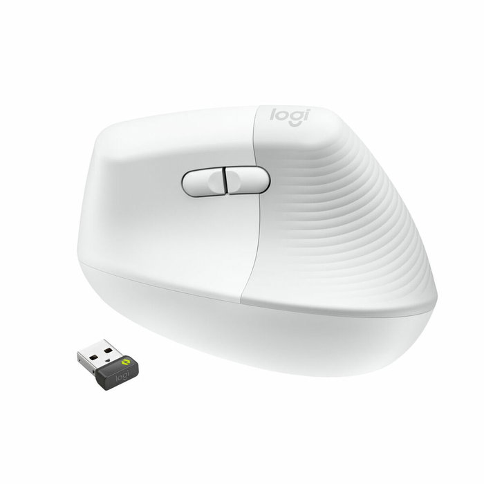 Logitech Lift for Business Ratón Vertical Ergonómico Blanco Hueso