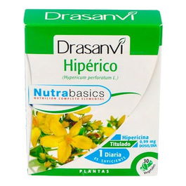 DRASANVI Nutrabasics Hiperico 30 Cápsulas Ayuda a Mantener un Estado de Ánimo Positivo y Facilita el Relax