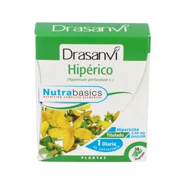 Drasanvi Nutrabasics Hiperico 30 Cápsulas - Extracto de Hierba de San Juan para Estado de Ánimo Positivo y Relax