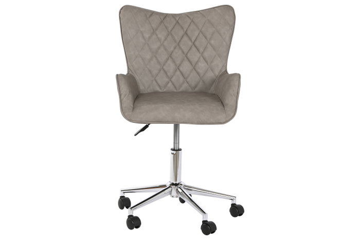 DKD Home Decor Silla de Poliester Gris con Ruedas