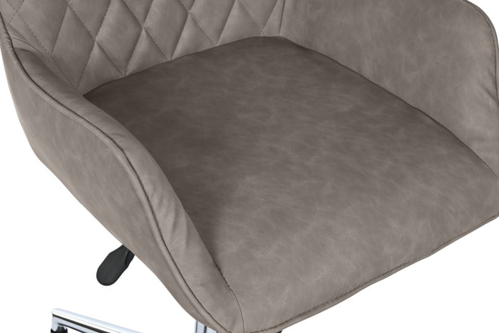 DKD Home Decor Silla de Poliester Gris con Ruedas