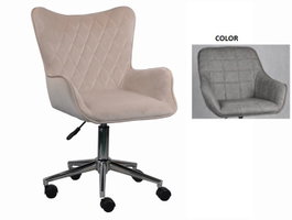 DKD Home Decor Silla de Poliester Gris con Ruedas