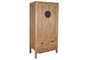 DKD Home Decor Armario Antik China Natural 52 x 180 x 88 cm Acabado Lacado Hecho a Mano 2 Cajones 2 Puertas
