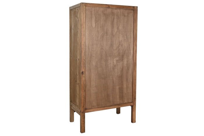 DKD Home Decor Armario Antik China Natural 52 x 180 x 88 cm Acabado Lacado Hecho a Mano 2 Cajones 2 Puertas