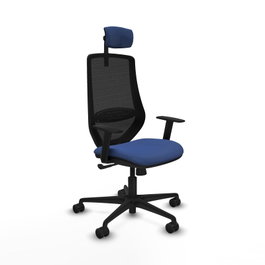 PIQUERAS Y CRESPO Silla de oficina Mardos con mecanismo sincro, azul marino y negro