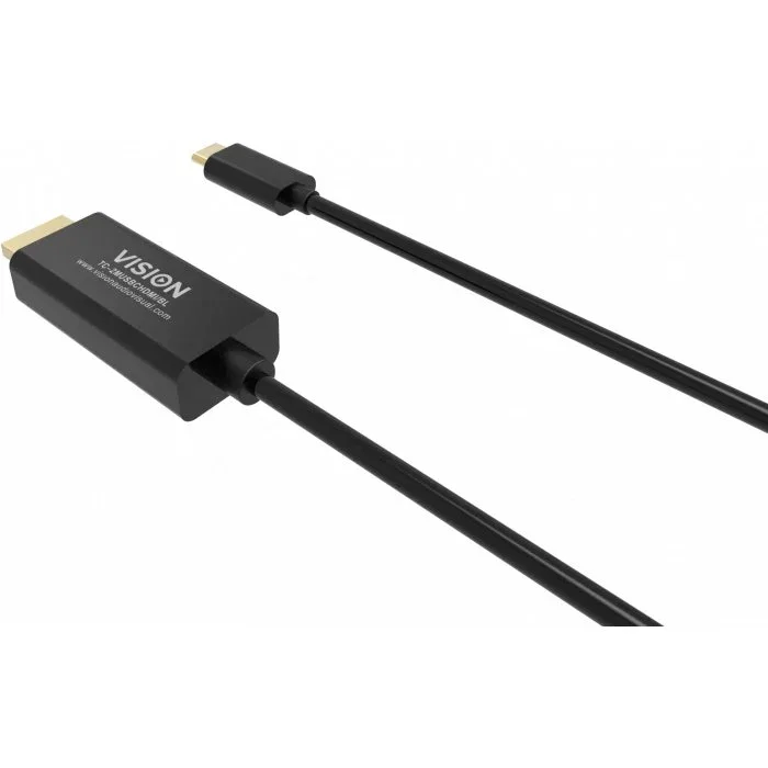 Vision Cable Vision TC 2MUSBCDP8K/BL DisplayPort a USB Tipo C 2 Metros Macho-Macho 8K Negro