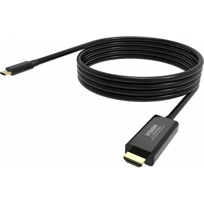 Vision Cable Vision TC 2MUSBCDP8K/BL DisplayPort a USB Tipo C 2 Metros Macho-Macho 8K Negro