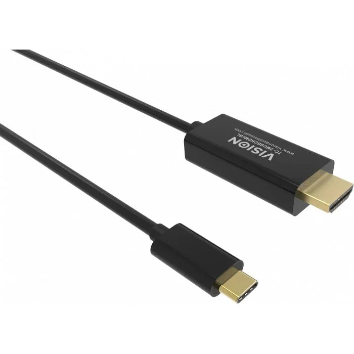 Vision Cable Vision TC 2MUSBCDP8K/BL DisplayPort a USB Tipo C 2 Metros Macho-Macho 8K Negro
