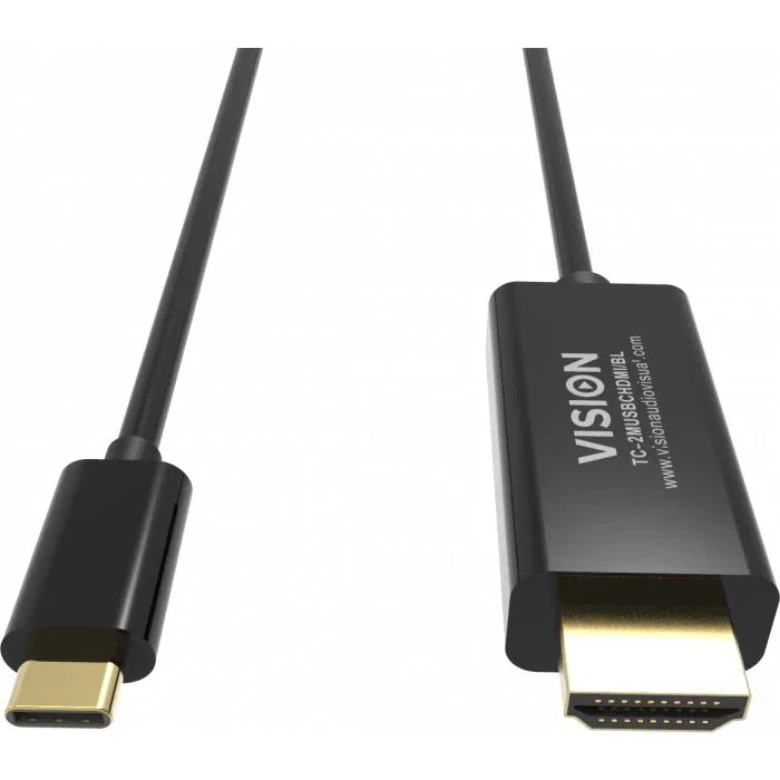 Vision Cable Vision TC 2MUSBCDP8K/BL DisplayPort a USB Tipo C 2 Metros Macho-Macho 8K Negro