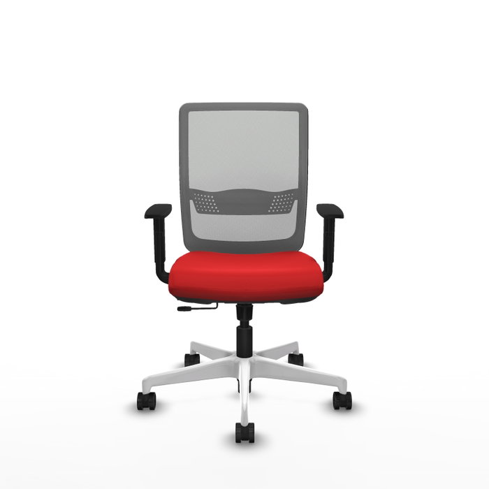 PIQUERAS Y CRESPO Silla de oficina Haches con mecanismo Sincro/Traslack, Rojo y Gris