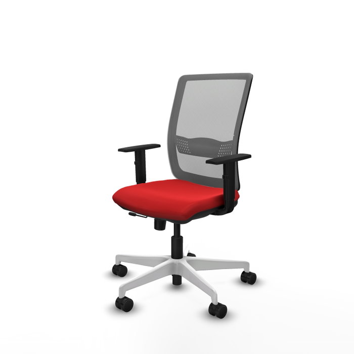 PIQUERAS Y CRESPO Silla de oficina Haches con mecanismo Sincro/Traslack, Rojo y Gris
