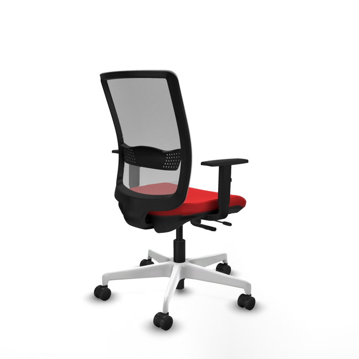 PIQUERAS Y CRESPO Silla de oficina Haches con mecanismo Sincro/Traslack, Rojo y Gris