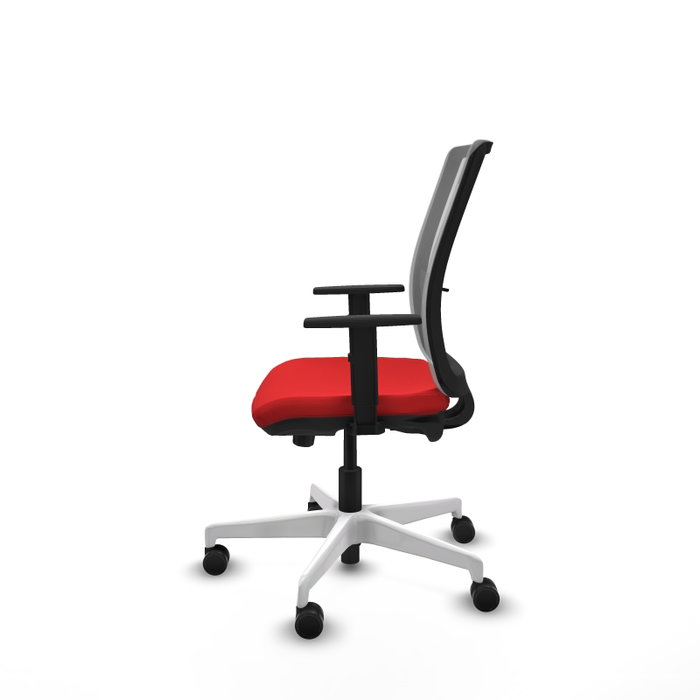 PIQUERAS Y CRESPO Silla de oficina Haches con mecanismo Sincro/Traslack, Rojo y Gris