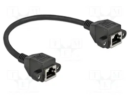 DeLOCK Cable de extensión de red Cat.6A S/FTP RJ45 hembra a RJ45 hembra, 25 cm, Negro