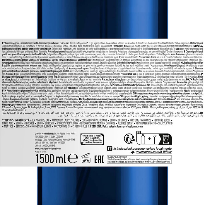 L'Oréal Professionnel Paris Serioxyl Advanced Champú 1500 ml L'Oréal Professionnel Paris Serioxyl Advanced Champú 1500 ml