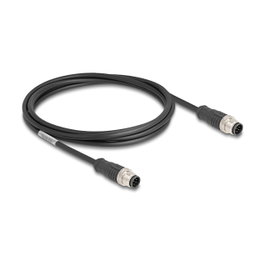 DeLOCK Cable M12 Codificado A 8 Pin Macho a Macho 2 m Negro
